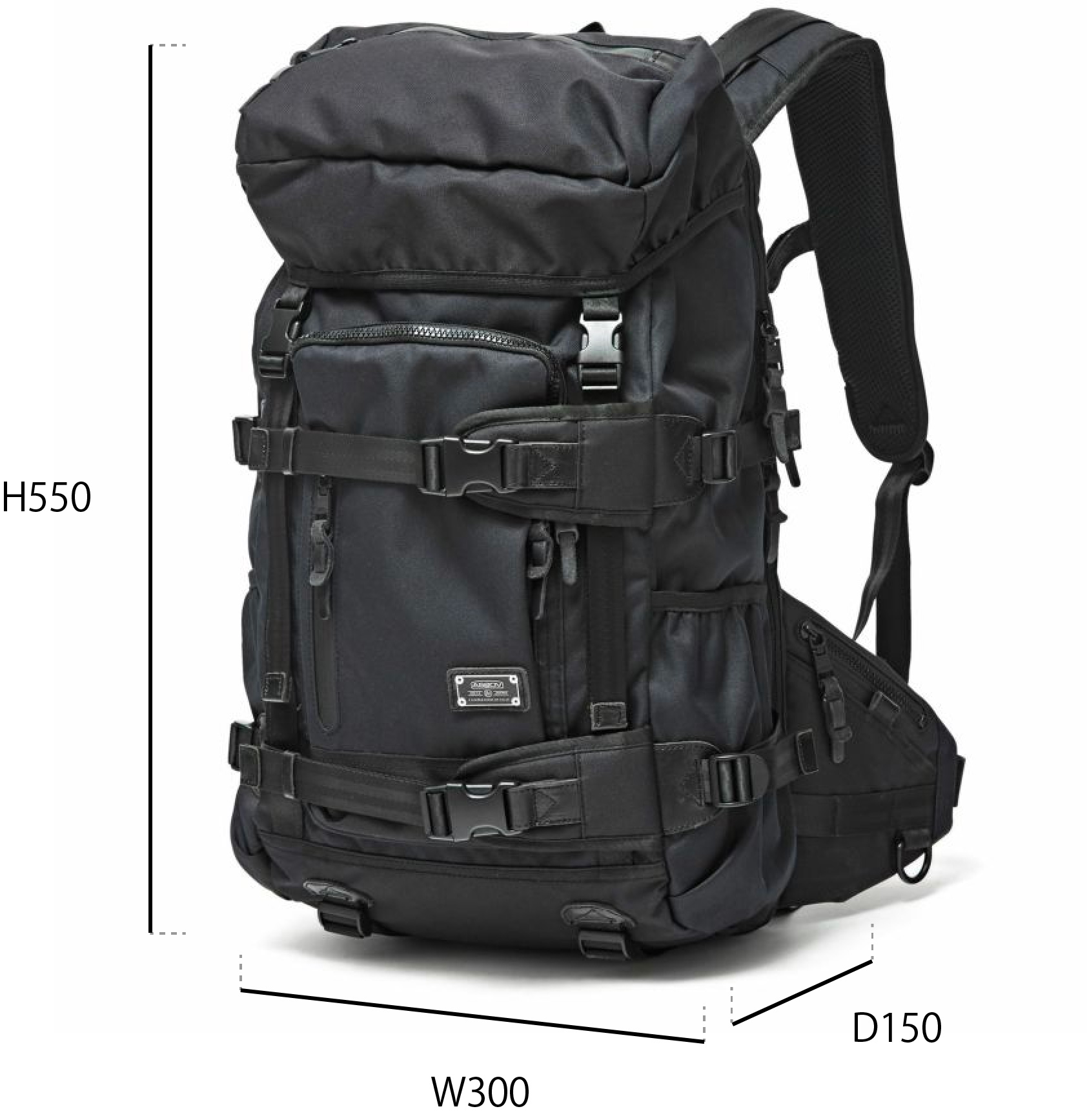 CORDURA DOBBY 305D BACK PACK/BLACKコーデュラドビー305D バック