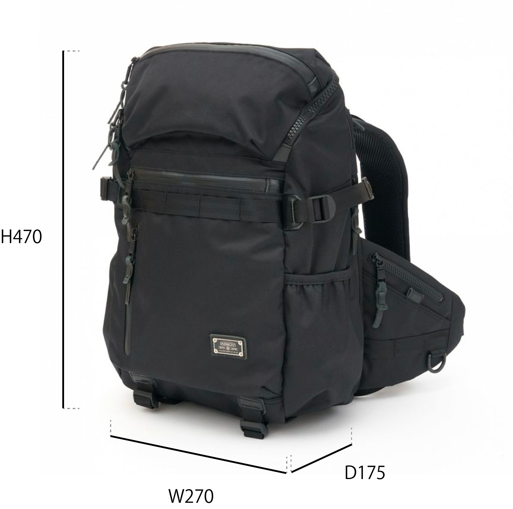 As2ov アッソブ Cordura Dobby 305d Round Zip Back Pack Black Sサイズ バックパック バッグ ファッション バッグ アウトドア キャンプ用品のunby Online Store