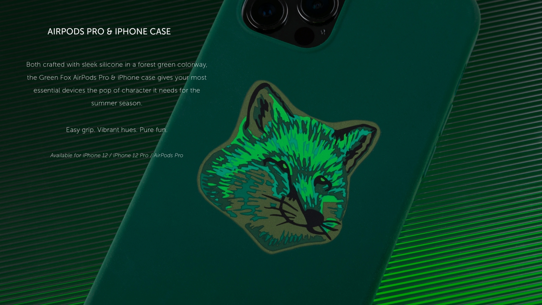 NATIVE UNION×MAISON KITSUNÉ GREEN FOX-IPHONE 12/12 PRO