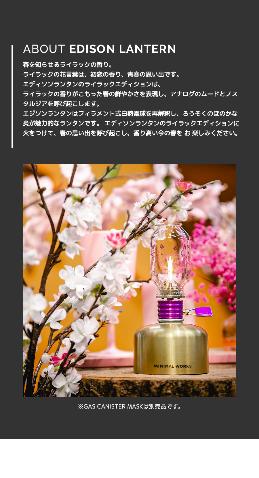 MINIMAL WORKS (ミニマルワークス) EDISON LANTERN - Lilac MINIMAL WORKS (ミニマルワークス) EDISON LANTERN - Lilac