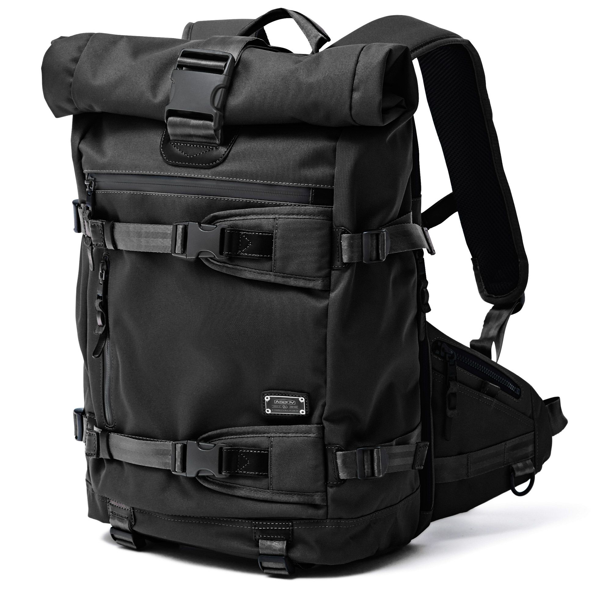 AS2OV (アッソブ) CORDURA DOBBY 305D ROLL BACK PACK BLACK / バック  