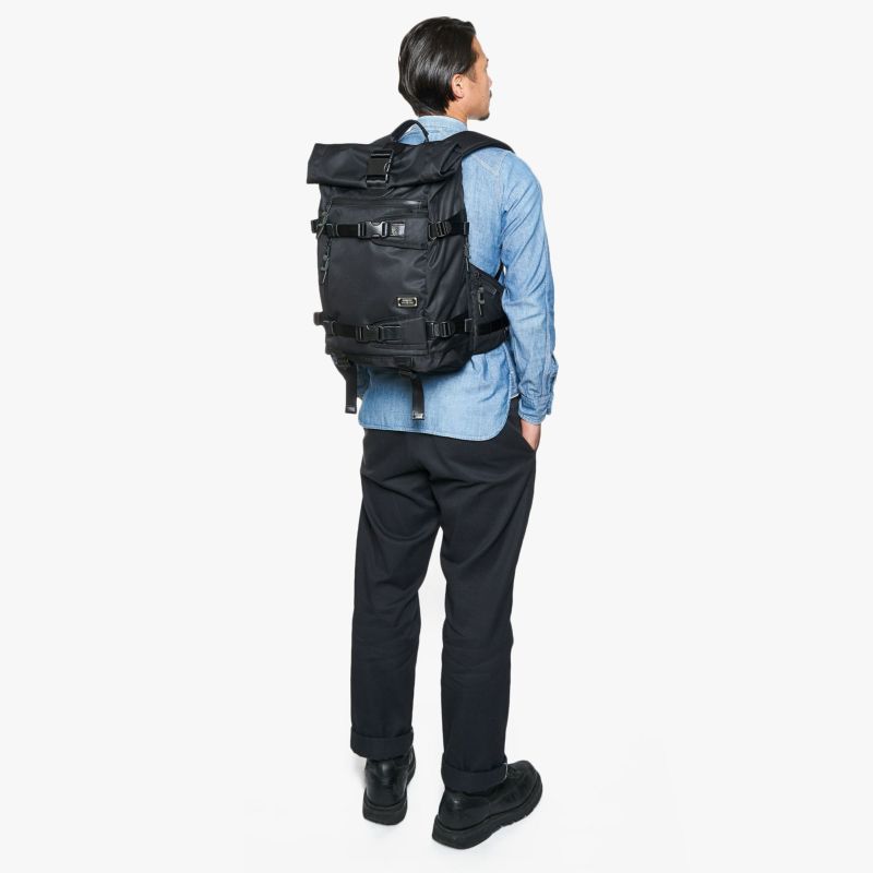 AS2OV (アッソブ) CORDURA DOBBY 305D ROLL BACK PACK BLACK / バック