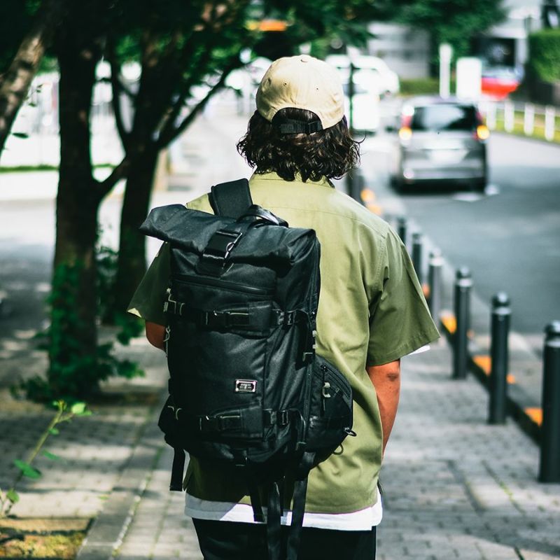 AS2OV (アッソブ) CORDURA DOBBY 305D ROLL BACK PACK BLACK / バック