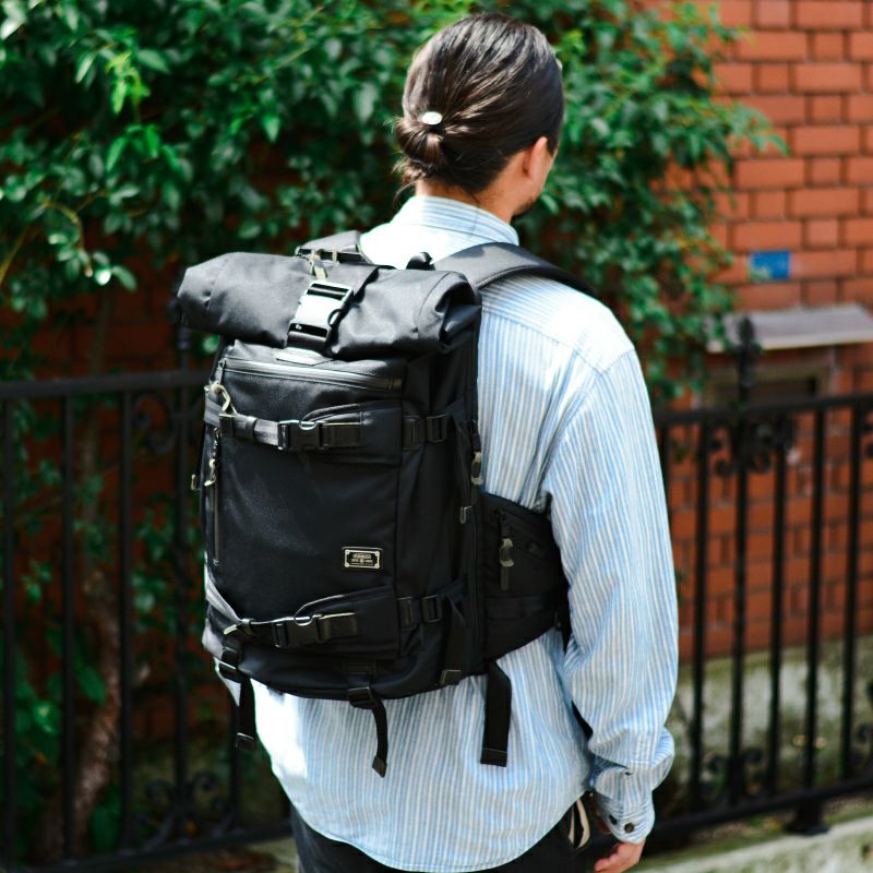 AS2OV (アッソブ) CORDURA DOBBY 305D ROLL BACK PACK BLACK / バック