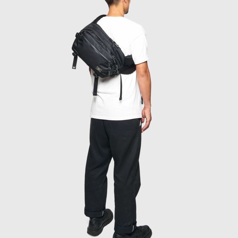 AS2OV (アッソブ) CORDURA DOBBY 305D WAIST BAG L BLACK