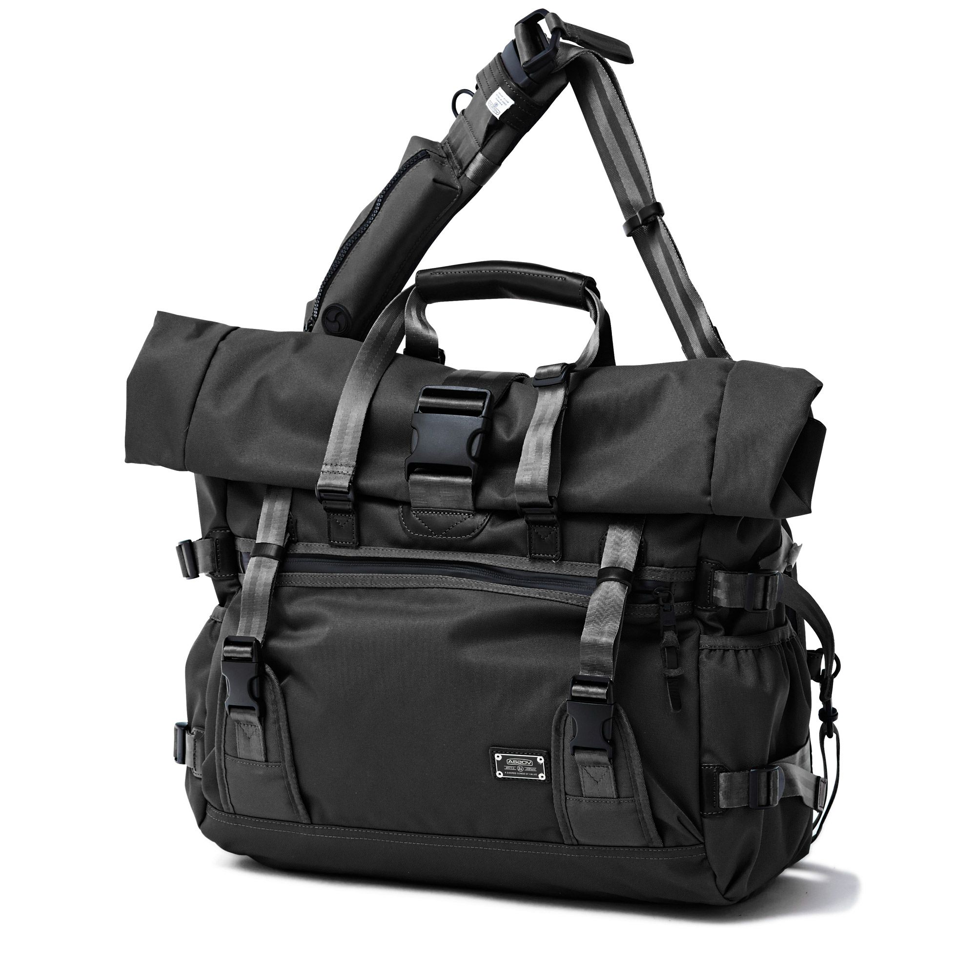 AS2OV (アッソブ) CORDURA DOBBY 305D 2WAY BAG BLACK / ショルダー  