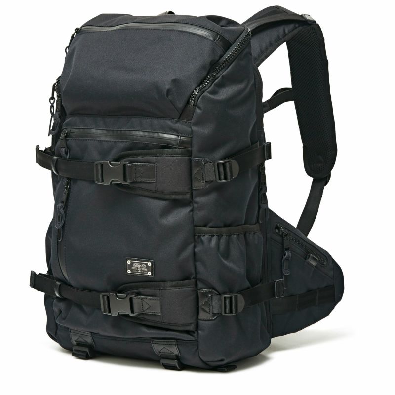 AS2OV (アッソブ) CORDURA DOBBY 305D ROUND ZIP BACK PACK BLACK ...