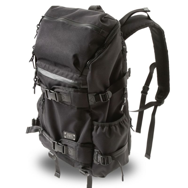 AS2OV (アッソブ) CORDURA DOBBY 305D ROUND ZIP BACK PACK BLACK ...