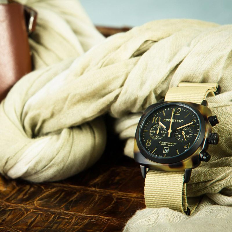 BRISTON ブリストン CLUBMASTER CLASSIC CHRONOGRAPH SAFARI WATCH