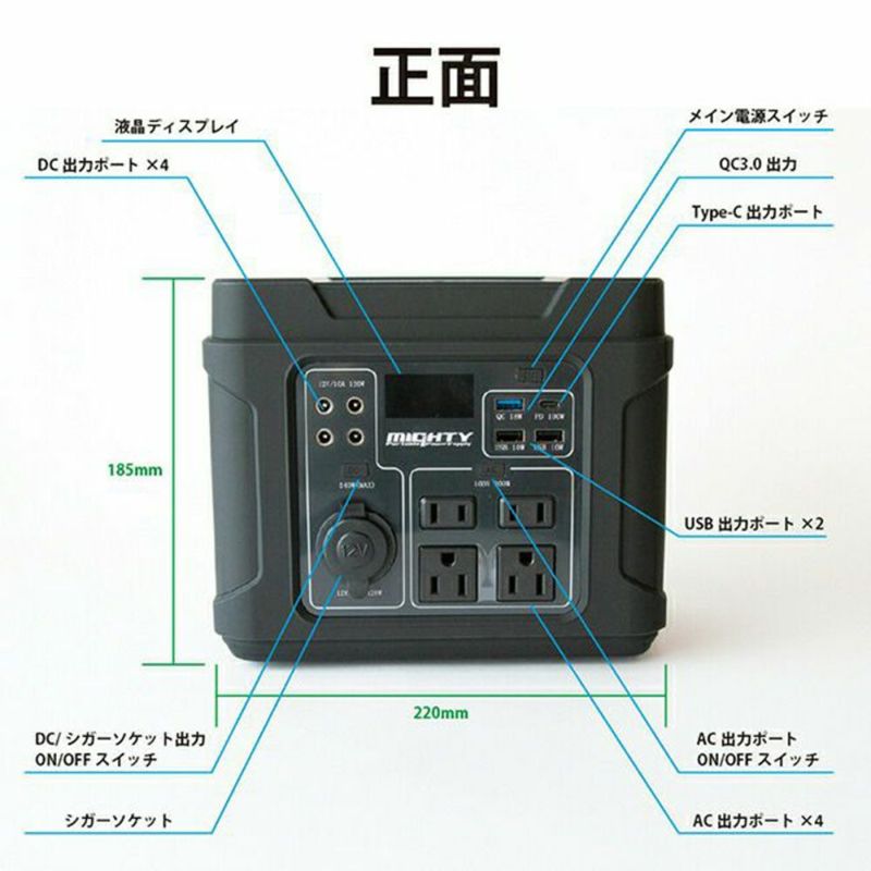 Orange ポータブル電源MIGHTY ポータブルバッテリー コヨーテ-