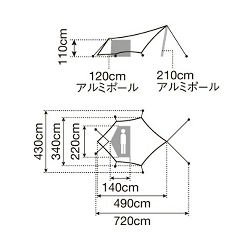 snow peak スノーピーク ヘキサイーズ 1 テント シェルター