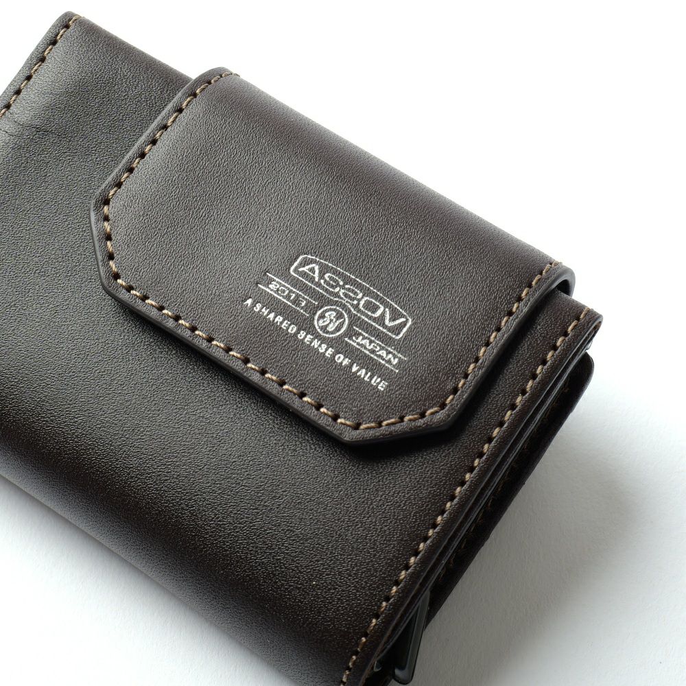 AS2OV AS2OV アッソブ LEATHER SHORT WALLET (アッソブ) SHRINK LEATHER MOBILE WALLET  SHORT [アッソブ] 財布 LEATHER MOBILE LONG WALLET