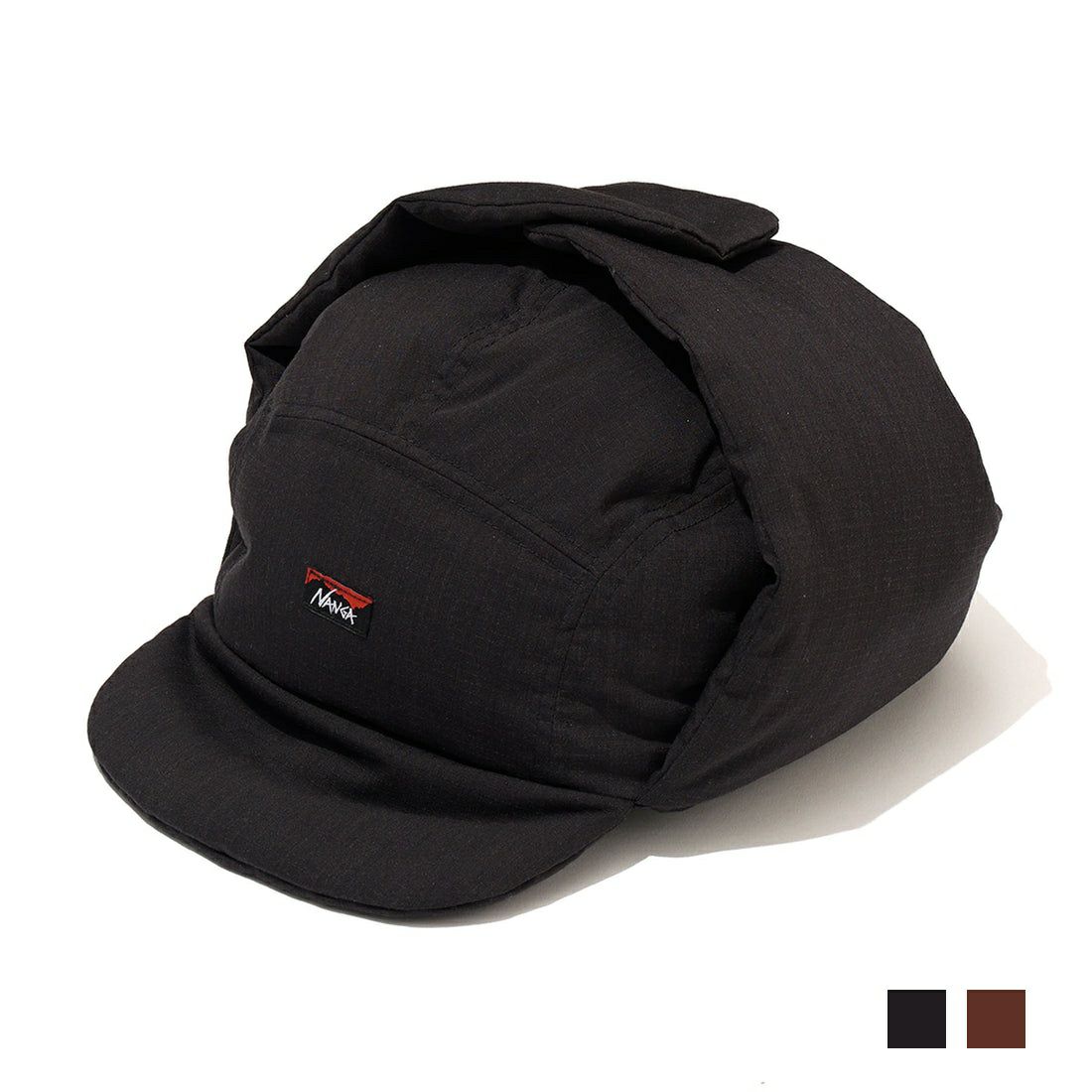 NANGA ナンガ HINOC RIPSTOP DOWN EAR FLAP CAP BLK FREE NA2441-3B101-A N0002979 [キャップ] NANGA ナンガ HINOC RIPSTOP DOWN EAR FLAP CAP ヒノックリップス